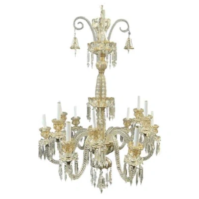 Pre-owned Baccarat French 19th Century  12-light Chandelier In Sand