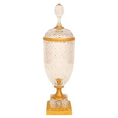 Pre-owned Baccarat French 19th Century Louis Philippe Period  Crystal And Ormolu Fountain In White