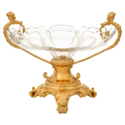 Pre-owned Baccarat French 19th Century Louis Xv St. Ormolu And  Crystal Centerpiece In Sand