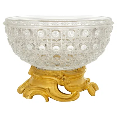Pre-owned Baccarat French 19th Century Ormolu And Crystal Centerpiece/bowl, Signed  In Sand