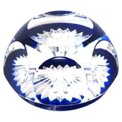 Pre-owned Baccarat French Blue Crystal Paperweight Decorative Object