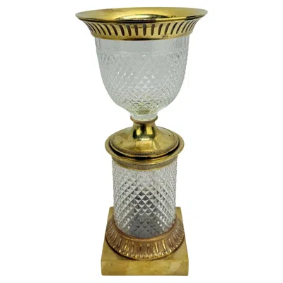 Pre-owned Baccarat French Empire Ormolu-mounted Cut-crystal  Style Vase, 19th Century In Gold
