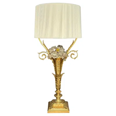 Pre-owned Baccarat Gilt Bronze  Louis Xvi Style Lamp In Gold