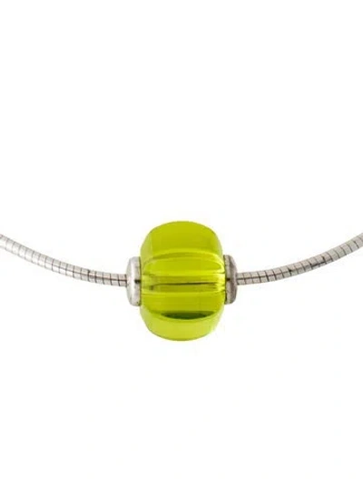 Pre-owned Baccarat Glass Bead Sherazade Pendant Necklace, 17" In Multi