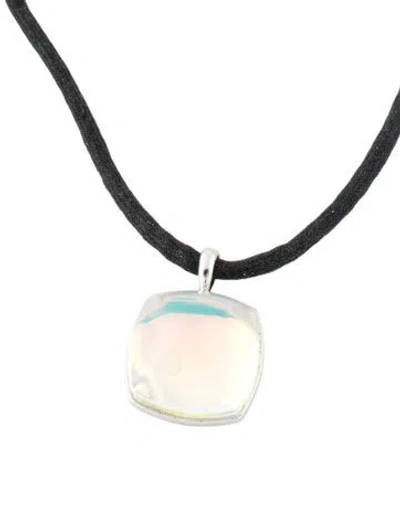 Pre-owned Baccarat Glass Psychedelic Pendant Necklace, 16.5" In Multi