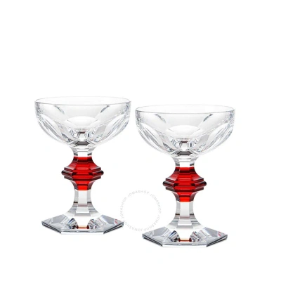 Baccarat Harcourt 1841 Champagne Coupe - Set Of 2 In Clear/red