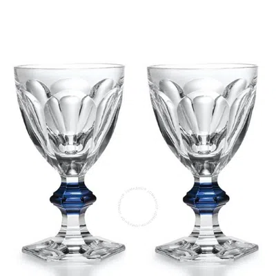 Baccarat Set Of 2 Harcourt 1841 Blue Knob Glasses