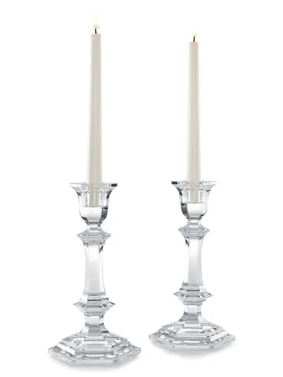 Baccarat Harcourt 2-piece Candlestick Set In Transparent