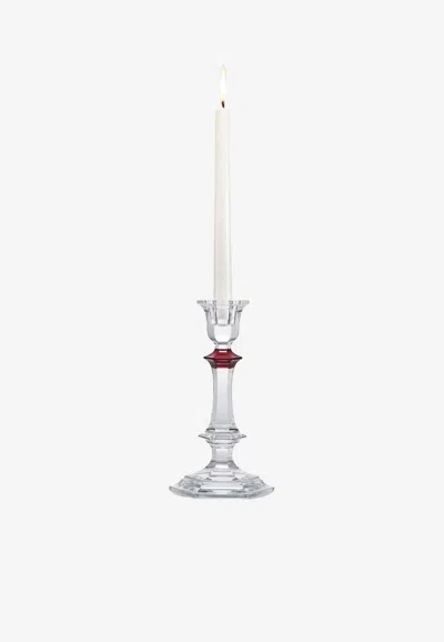 Baccarat Harcourt Candlestick Holder With Contrasting-knob In Transparent
