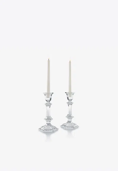 Baccarat Harcourt Crystal Candleholder - Set Of 2 In Transparent