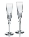 Baccarat Harcourt Eve Set Of 2 Lead Crystal Champagne Flutes In Clear