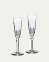 Baccarat Harcourt Eve Set Of 2 Lead Crystal Champagne Flutes In Clear