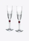 Baccarat Harcourt Eve Set Of 2 Lead Crystal Flutes In Clear