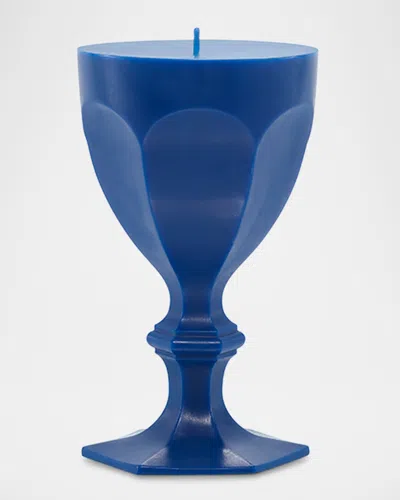 BACCARAT HARCOURT GOBLET CANDLE, BLUE