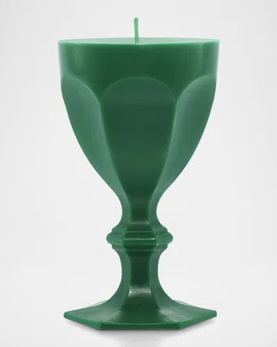 BACCARAT HARCOURT GOBLET CANDLE, GREEN