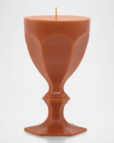 Baccarat Harcourt Goblet Candle, Orange In Brown