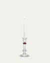 Baccarat Harcourt Red Crystal Candlestick In Transparent