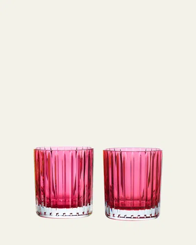 Baccarat Harmonie Colored Double Old-fashioned Tumblers, Set Of 2 In Red