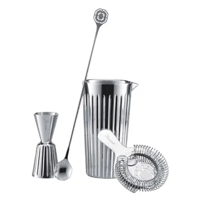 Baccarat Harmonie Set Of 4 Stainless Steel Bar Accessories In Silver