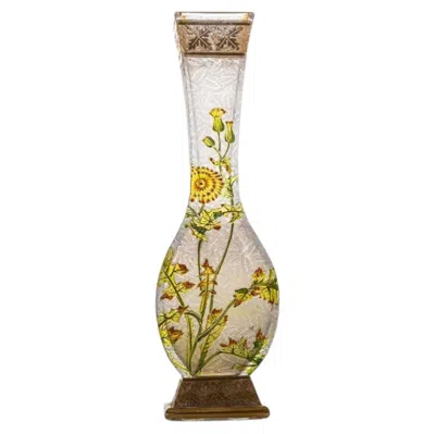 Pre-owned Baccarat Jugendstil  Antique Art Glass Dandelion Vase, France In Beige