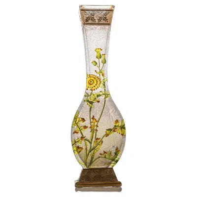 Pre-owned Baccarat Jugendstil  Antique Art Glass Dandelion Vase, France In Sand