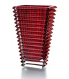 Baccarat Large Eye Rectangular Red Vase