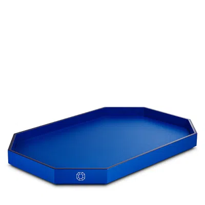 Baccarat Large Octogone Tray In Blue