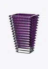 Baccarat Large Rectangle Eye Vase In Purple