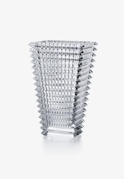 Baccarat Large Rectangular Crystal Eye Vase In Transparent