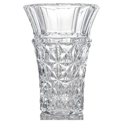 Pre-owned Baccarat Large Structured Tapered Clear Crystal Vase, France
