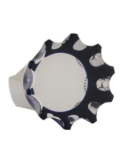 Pre-owned Baccarat L'éclat De Talleyrand Resin Mirror Cocktail Ring In Blue