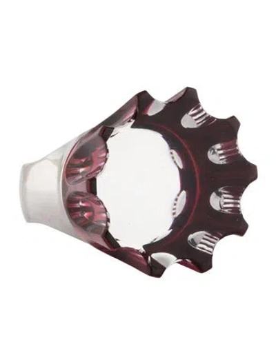 Pre-owned Baccarat L'éclat De Talleyrand Resin Mirror Cocktail Ring In Red
