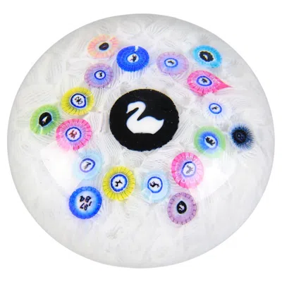 Pre-owned Baccarat Limited Edition Decorative French Glass "swan Paperweight" By  In Gray