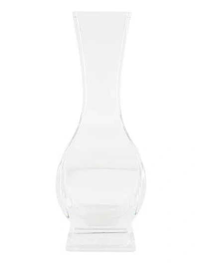 Pre-owned Baccarat Lotus Crystal Vase In Transparent