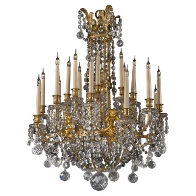 Pre-owned Baccarat Louis Xvi Style  Chandelier, Gilt-bronze & Glass, Circa 1890 In Gold