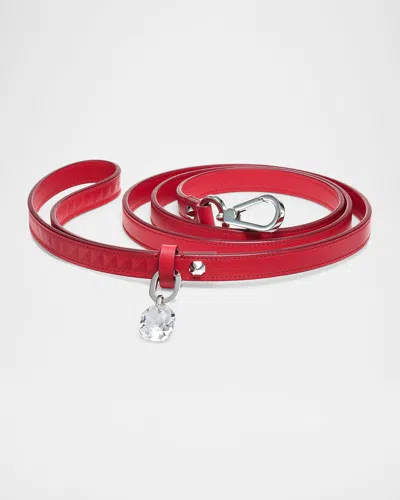 Baccarat Louxor 12" Leather Pet Leash In Black