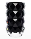 Baccarat Louxor Black Crystal Vase In Black
