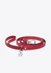 Baccarat Louxor Leather Dog Leash In Red