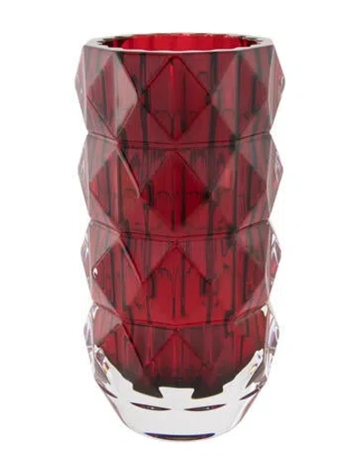 Pre-owned Baccarat Louxor Round Vase In Red