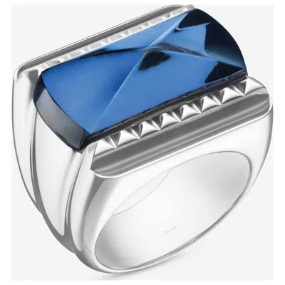 Baccarat Ladies Rings Louxor Series 2808042 Ring Size 5 Blue Crystal In Silver-tone