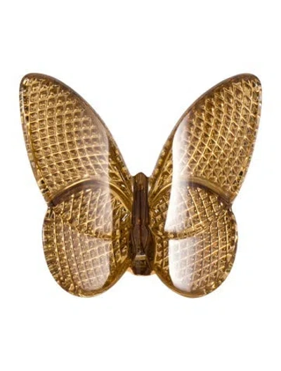 Pre-owned Baccarat Lucky Butterfly Figurine In Gold