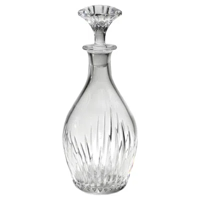 Pre-owned Baccarat Massena Crystal Round Whiskey Decanter With Stopper In Gray