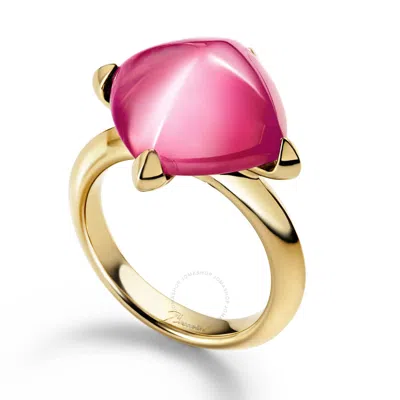 Baccarat Medicis Vermeil Crystal Ring 2612754 In Pink