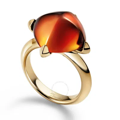 Baccarat Medicis Vermeil Crystal Ring 2612762 In Orange
