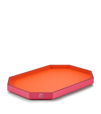 Baccarat Medium Octagone Tray In Orange