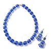 Baccarat 18k Yellow Gold Blue Crystal Necklace And Earrings Set Bc04-051925 In Blue