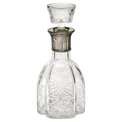 Pre-owned Baccarat Mid-century French Crystal Decanter Bottle With Silver Neck, 1930