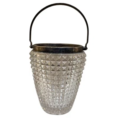 Pre-owned Baccarat Mid-century Italian Mini Ice Bucket Diamond Cut Crystal Towle William Adams In Silver