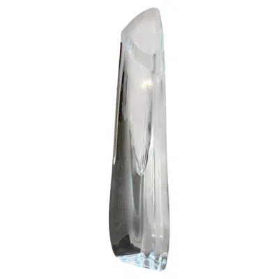 Pre-owned Baccarat Mid-century Modern  "rose" Faceted Crystal Bud Vase In Transparent
