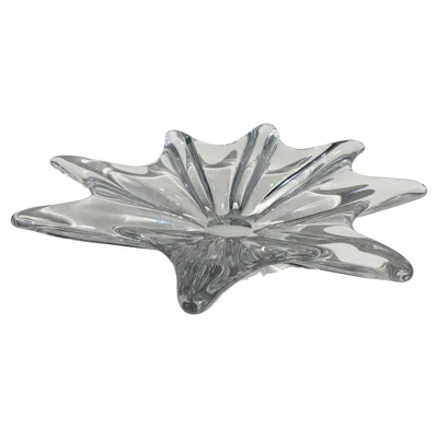 Pre-owned Baccarat Mid-century Modern  "stella" Crystal Starfish Centerpiece Bowl, France In Gray